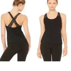 Top De Sport Alo Yoga Patina Bra Tank - Taille S - Couleur Noir - NEUF Avec étiquettes (prix D'origine 72$)